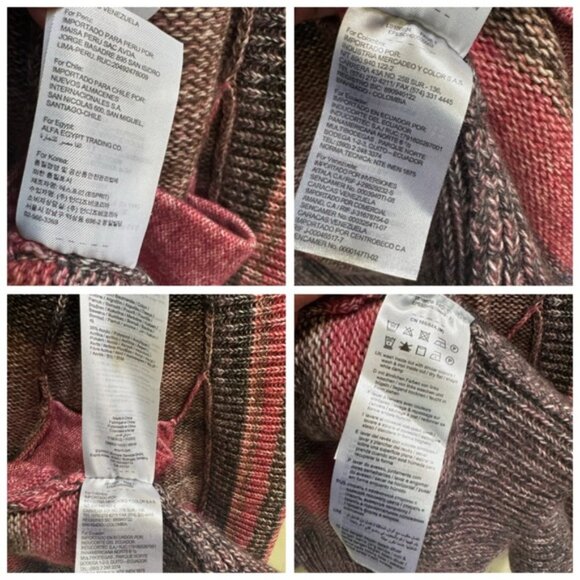 ESPRIT Open Front Stripe Cardigan Sweater Shawl Collar Pocket Cotton Soft Cozy M - Picture 13 of 16